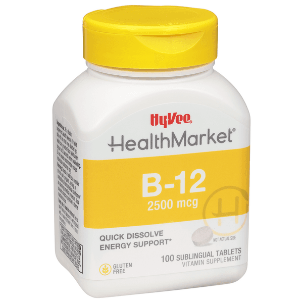 Hy-Vee Healthmarket Sublingual B-12 Dietary Supplement 2500Mcg