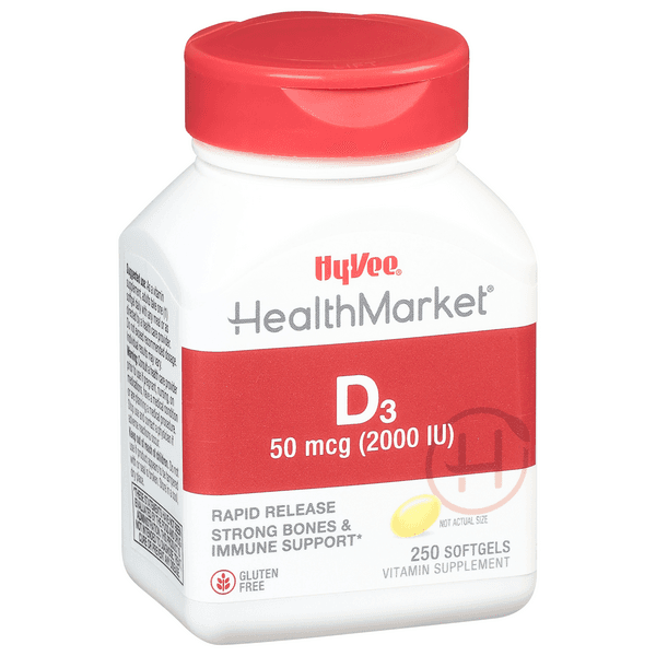 Hy-Vee Healthmarket Vitamin D3-2000 Iu Softgels