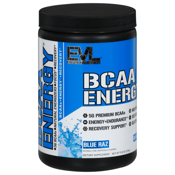Evlution Nutrition Bcaa Energy Powder, Blue Raz