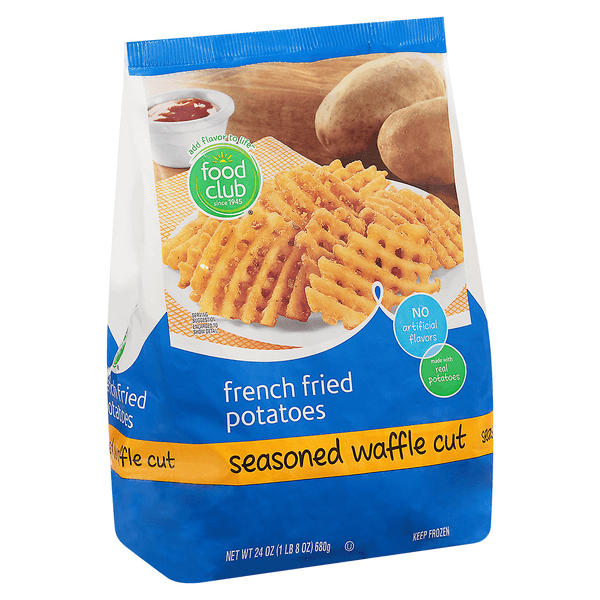 Food Club French Fried Potatoes, Seasoned Waffle Cut