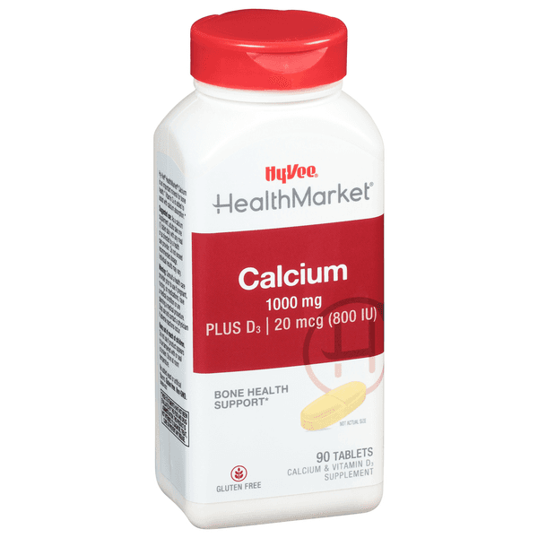 Hy-Vee Healthmarket Calcium 1000 +D Coated Caplets