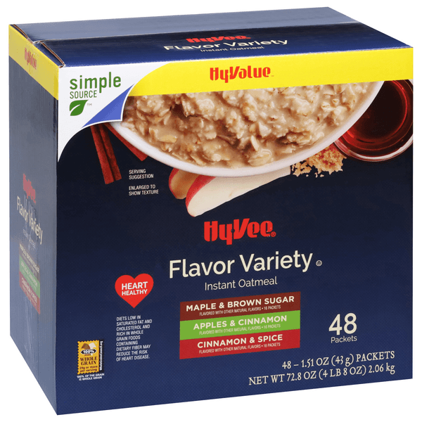 Hy-Vee Instant Oatmeal, Flavor Variety