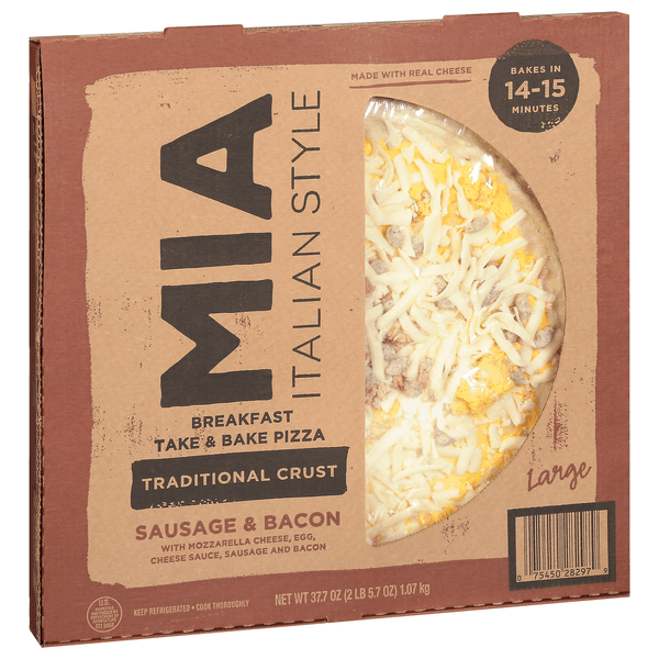 Mia Italian Take & Bake Breakfast Pizza Large Traditional Crust Sausage & Bacon