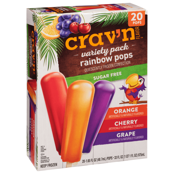 Crav'N Flavor Sugar Free Rainbow Pops, Variety