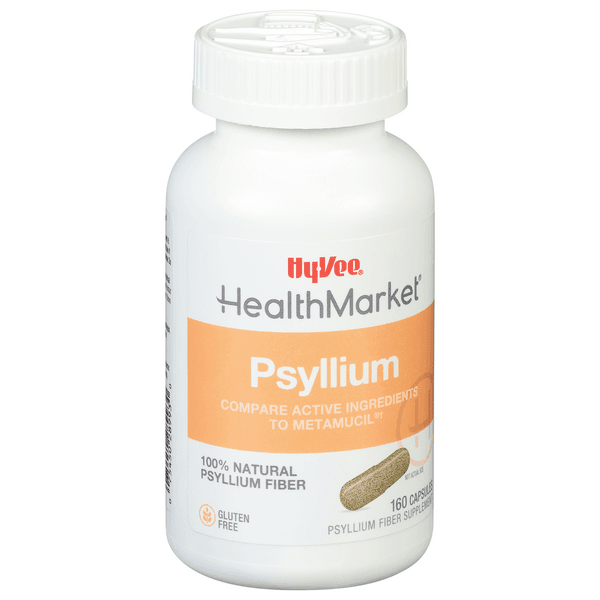 Hy-Vee Healthmarket Psyllium Fiber Dietary Fiber Supplement Capsules