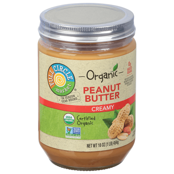 Full Circle Organic Creamy Peanut Butter No Added Sugar