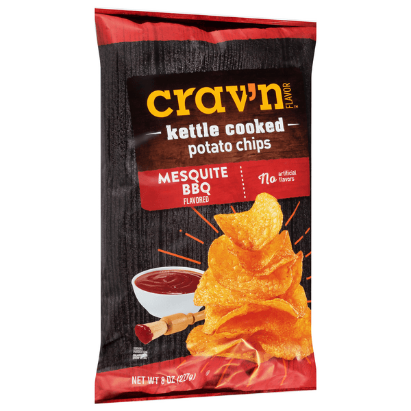 Crav'N Flavor Kettle Cooked Potato Chips, Mesquite Bbq Flavored