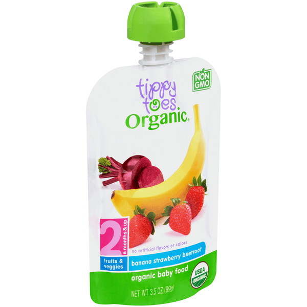 Tippy Toes 2 Banana Strawberry Beetroot Organic Baby Food