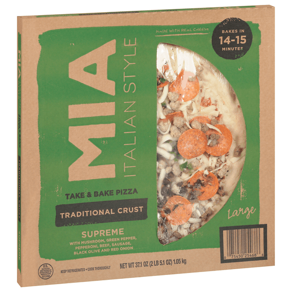 Mia Italian Take & Bake Pizza Large Traditional Crust Supreme