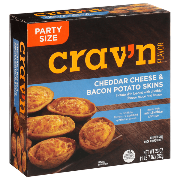 Crav'N Flavor Cheddar Cheese & Bacon Potato Skins Party Size