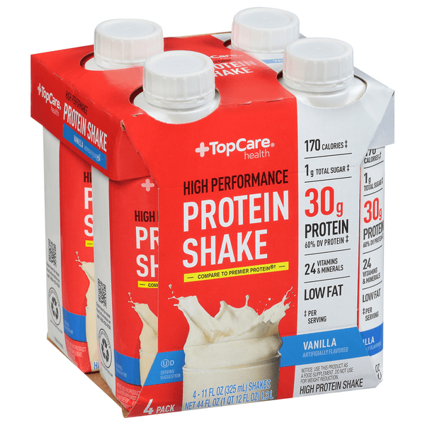 Topcare Protein Shake, Vanilla 4- Oz Shakes