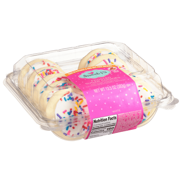 Sweet P'S Bake Shop Frosted Sugar Cookies, White