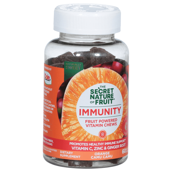 The Secret Nature Of Fruit Immunity Chews Orange Camu Camu