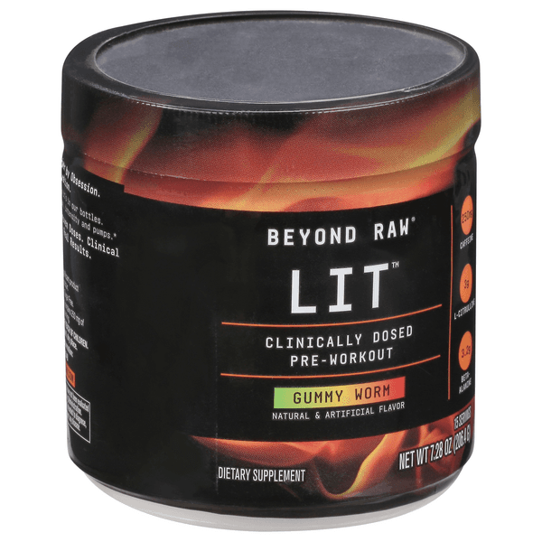 Beyond Raw Lit Pre-Workout, Gummy Worm