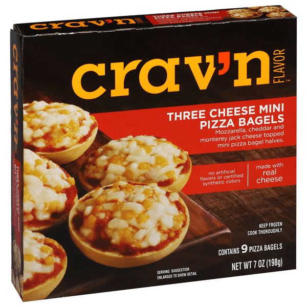 Crav'N Flavor Three Cheese Mini Pizza Bagels