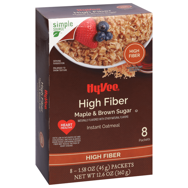Hy-Vee Maple & Brown Sugar Instant Oatmeal High Fiber