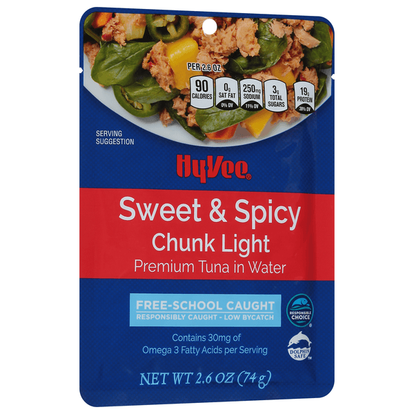Hy-Vee Chunk Light Sweet & Spicy Tuna In Water Free-School Caught