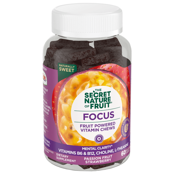 The Secret Nature Of Fruit Focus Vitamin Chews Passion Fruit Strawberry