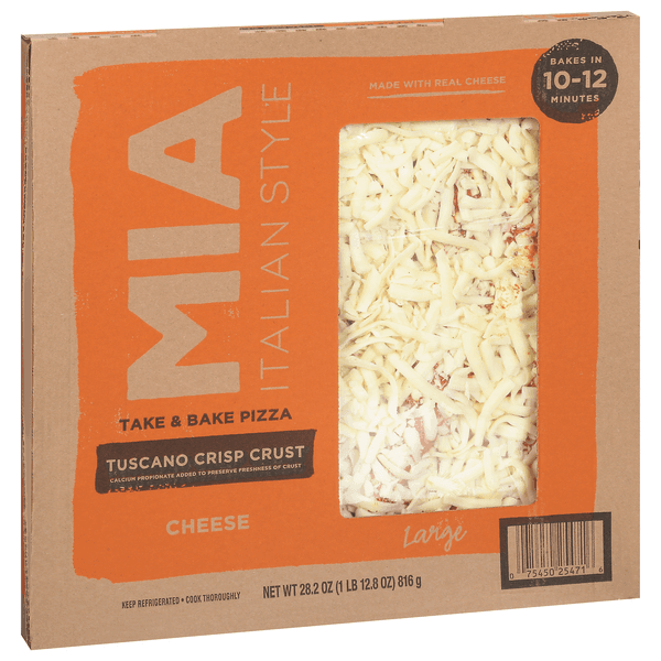 Mia Italian Take & Bake Pizza Large Tuscano Crisp Crust Cheese