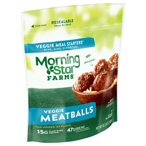 Morningstar Farms Meatless Meatballs, Plant Based Protein Vegan Meat, Meal, Original, 1 Bag