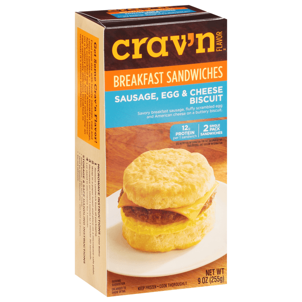 Crav'N Flavor Breakfast Biscuit Sandwich, Sausage, Egg & Cheese