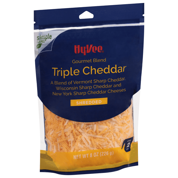 Hy-Vee Shredded Gourmet Blend Triple Cheddar Cheese