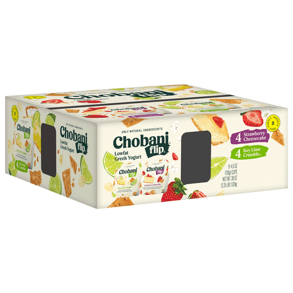 Chobani Yogurt, Greek, Strawberry Cheesecake/Key Lime Crumble, Family Variety