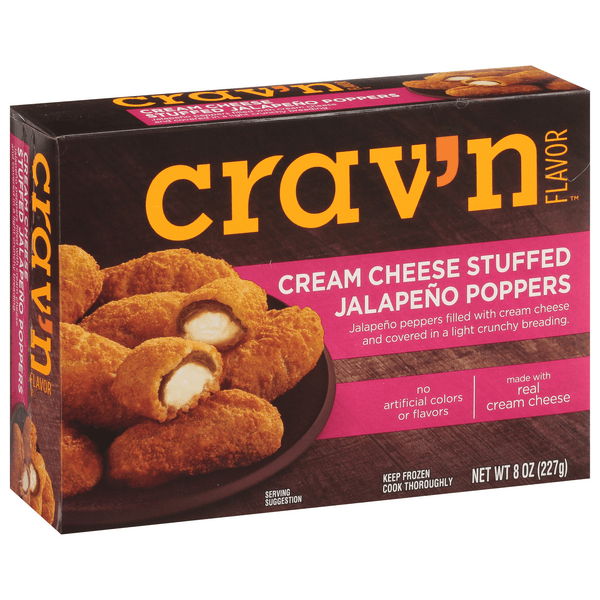 Crav'N Cream Cheese Stuffed Jalapeno Poppers