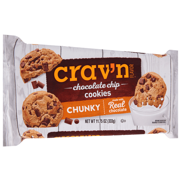Crav'N Flavor Cookies, Chocolate Chip, Chunky