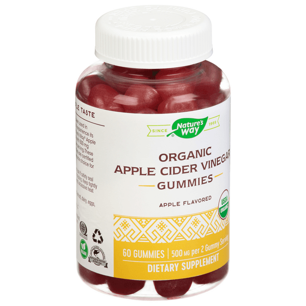 Nature'S Way Organic Apple Cider Vinegar Gummies, Apple Flavored