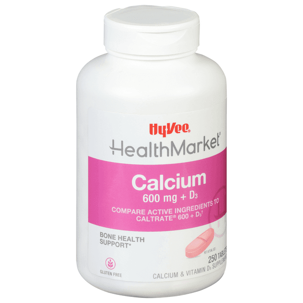 Hy-Vee Healthmarket Calcium 600 + D3 Caplets