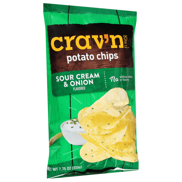 Crav'N Flavor Potato Chips, Sour Cream & Onion Flavored