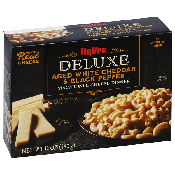 Hy-Vee Deluxe Macaroni & Cheese Dinner, Aged White Cheddar & Black Pepper