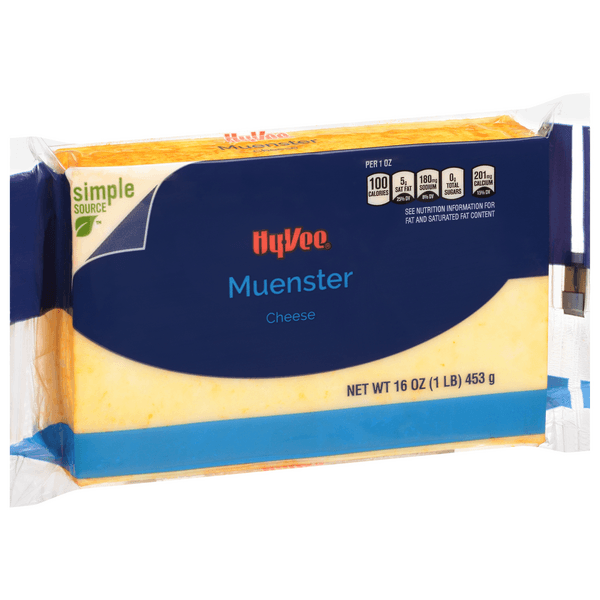 Hy-Vee Orange Rind Muenster Natural Cheese Brick