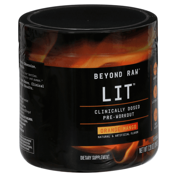 Beyond Raw Lit Pre-Workout, Orange Mango