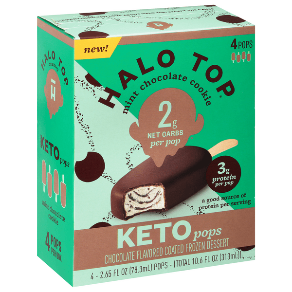 Halo Top Keto Pops, Mint Chocolate Cookie 4- Oz Pops