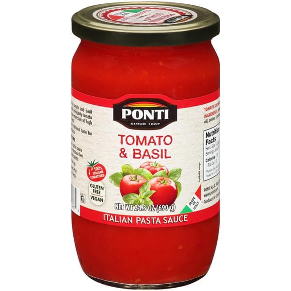 Ponti Tomato & Basil Italian Pasta Sauce
