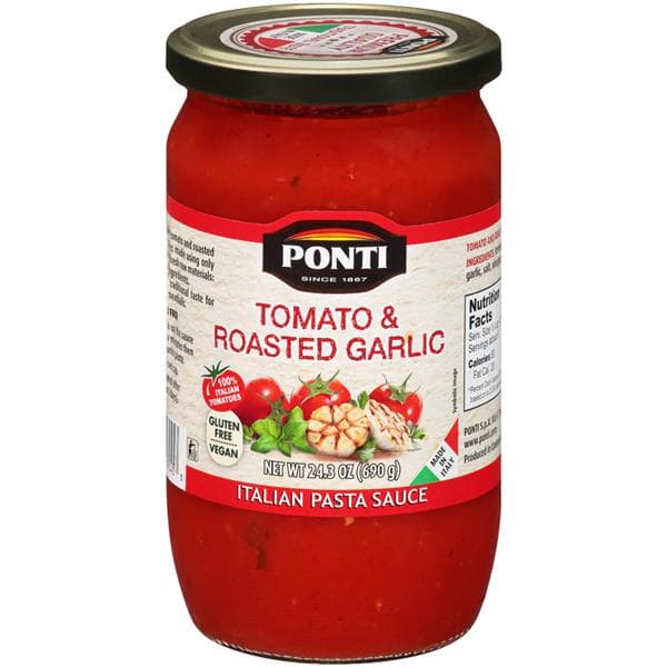 Ponti Tomato & Roasted Garlic Italian Pasta Sauce