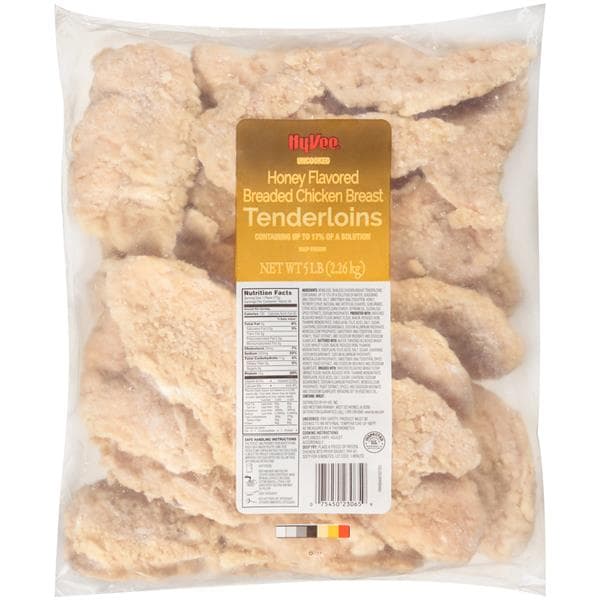 Hy-Vee Uncooked Honey Flavored Breaded Chicken Breast Tenderloins Bag