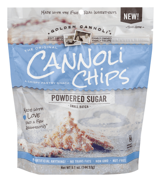 Golden Cannoli Cannoli Chips Powdered Sugar