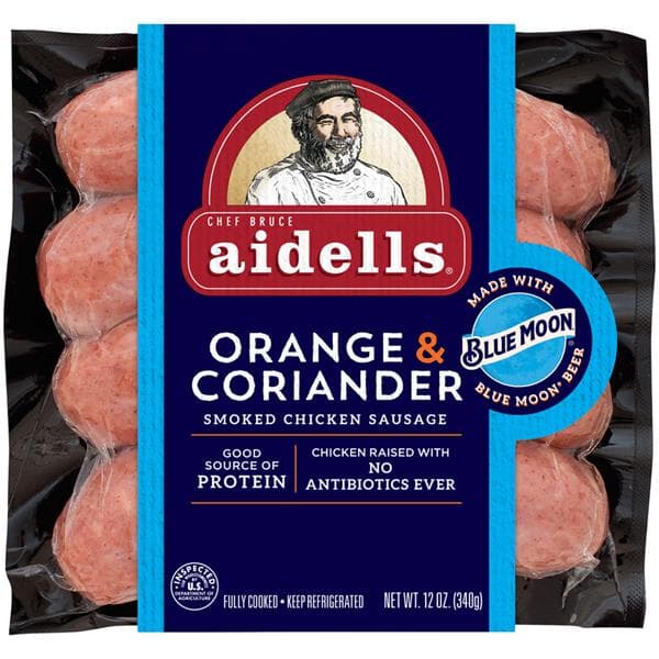 Aidells Orange & Coriander Smoked Chicken Sausage, Made With Blue Moon Beer