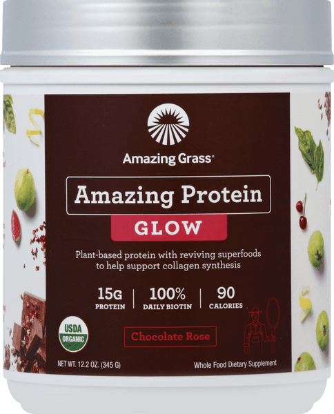 Amazing Grass Amazing Protein Glow Chocolate Rose Powder