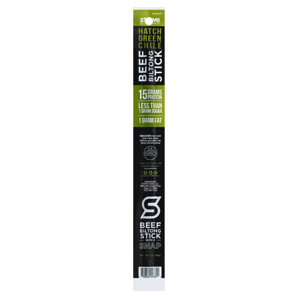 Stryve Beef Biltong Stick, Hatch Green Chile