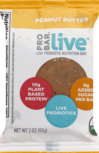 Probar Live Probiotic Nutrition Bar, Peanut Butter