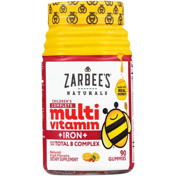 Zarbee'S Naturals Children'S Complete Multivitamin+ Iron Gummies, Natural Fruit Flavors