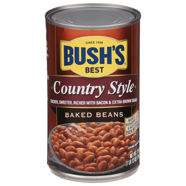 Bush's Country Style Baked Beans, Plant Based Protein, Canned Beans