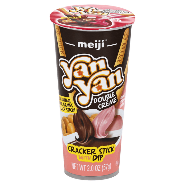 Meiji Yan Yan Double Creme Cracker Stick With Dip, Chocolate & Strawberry Creme