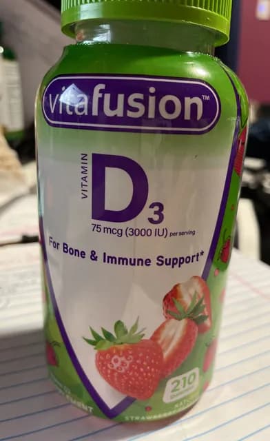 Vitafusion Vitamin D3 75 Mcg (3000 Iu) Strawberry Flavor