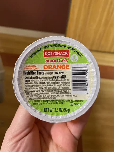 Kozy Shack Smartgels Orange Flavored Gelatin