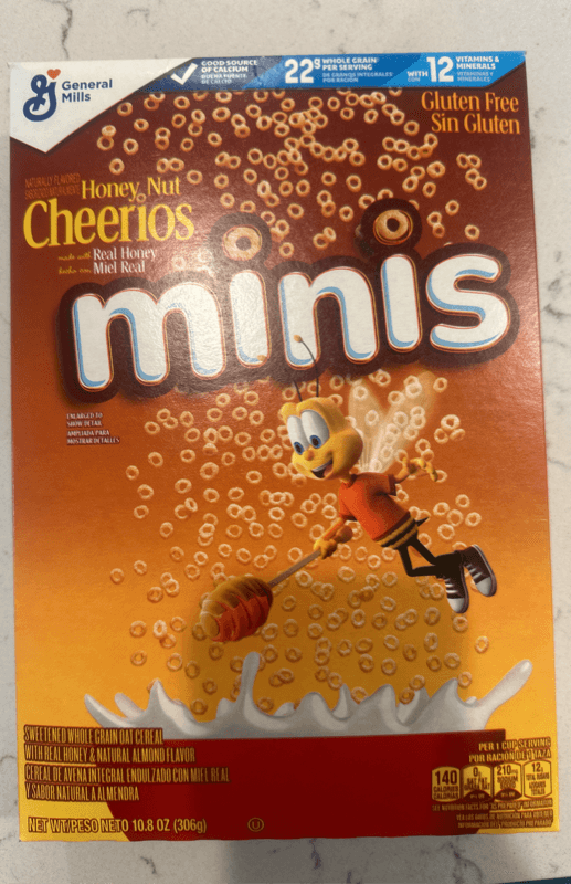 General Mills Minis Honey Nut Cheerios Sweetened Whole Grain Oat Cereal With Real Honey & Natural Almond Flavor